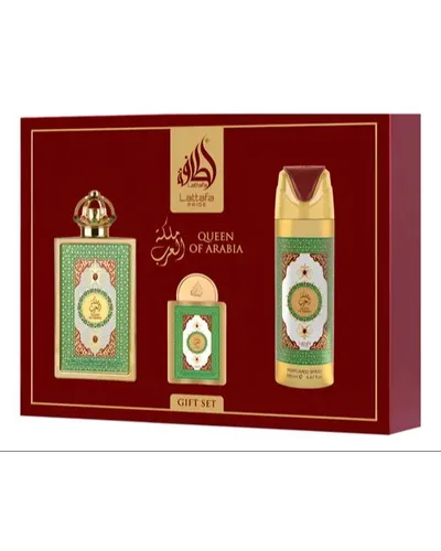 Kit Queen Of Arabia Lattafa Eau de Parfum - Perfume Feminino 100 + 20ml + Body Spray 200ml