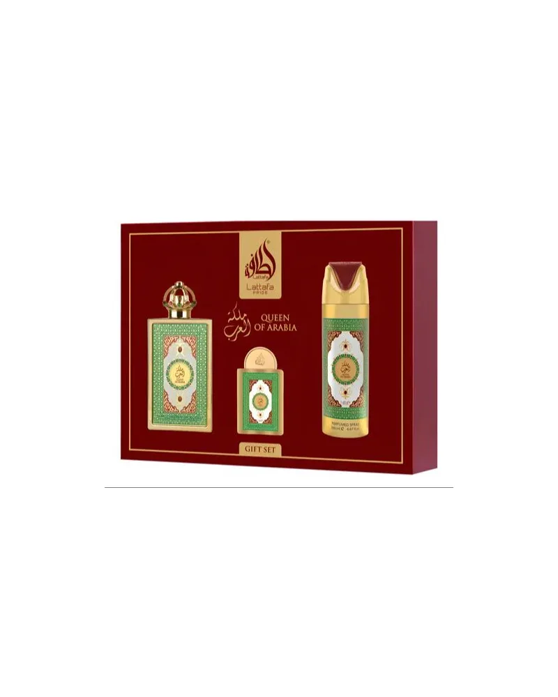 Kit Queen Of Arabia Lattafa Eau de Parfum - Perfume Feminino 100 + 20ml + Body Spray 200ml — Lattafa